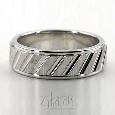 Chic Angled Cut Basic Designer Wedding Ring  - main view thumbnail