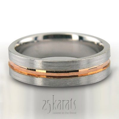 Two-Tone Rose Basic Design Wedding Ring  - main view