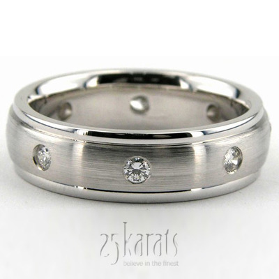 Classic Eight Stone Round Wedding Band  - main view