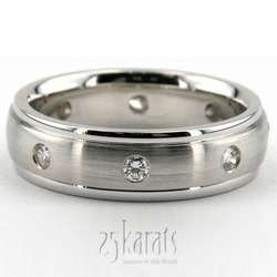 Classic Eight Stone Round Wedding Band 