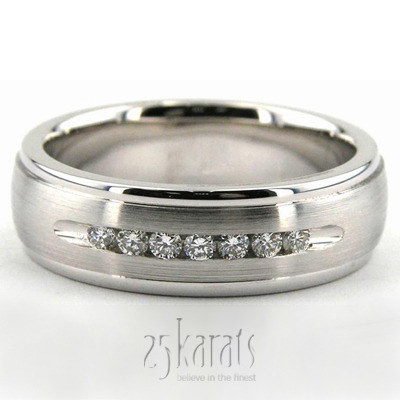 Channel-set Seven Stone Diamond Wedding Band 