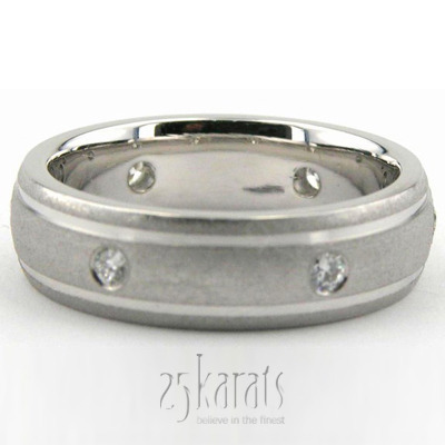 Six Stone Brilliant Cut Diamond Wedding Band  - main view thumbnail