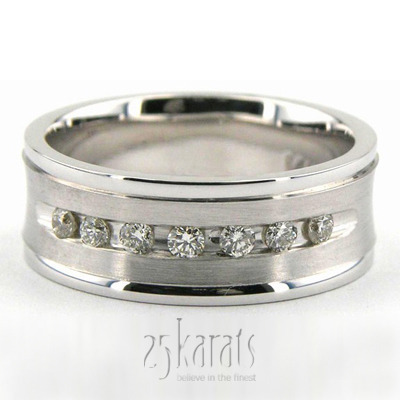 Seven Stone Channel-set Diamond Wedding Band  - main view thumbnail