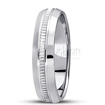 Fine Two-Tone Basic Design Wedding Ring  - view 2