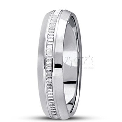 Fine Two-Tone Basic Design Wedding Ring  - view 2 of 6