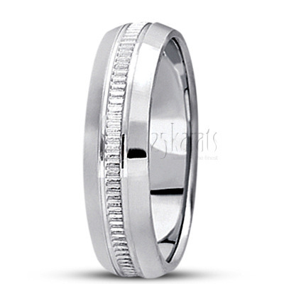 Fine Two-Tone Basic Design Wedding Ring  - view 3 of 6