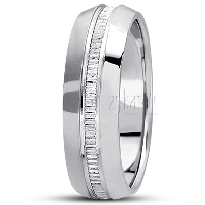 Fine Two-Tone Basic Design Wedding Ring  - view 4
