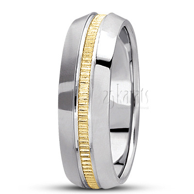 Fine Two-Tone Basic Design Wedding Ring  - view 5