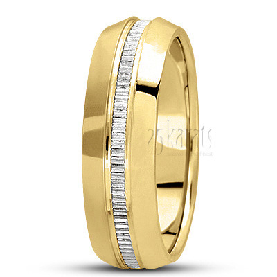 Fine Two-Tone Basic Design Wedding Ring  - view 1 of 6
