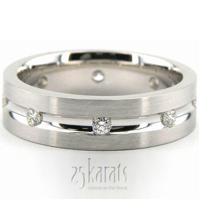 Eight Stone Channel-set Diamond Wedding Band  - main view thumbnail
