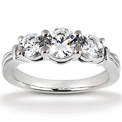 Prong Set Three Stone Diamond Engagement Ring (0.66 ct.tw.)