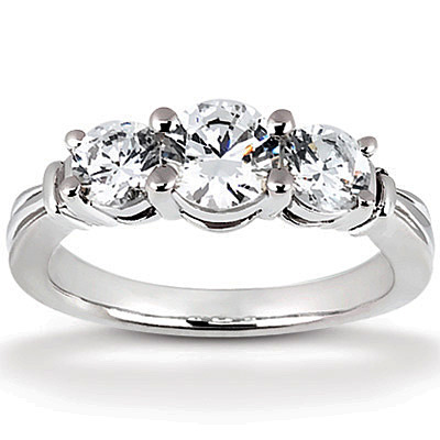 Prong Set Three Stone Diamond Engagement Ring (0.66 ct. tw.) thumbnail 1