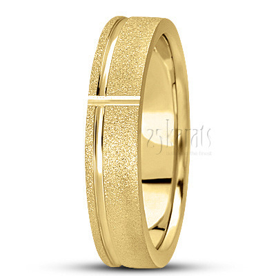 Stone Finish Diamond Carved Wedding Ring  - view 4 thumbnail