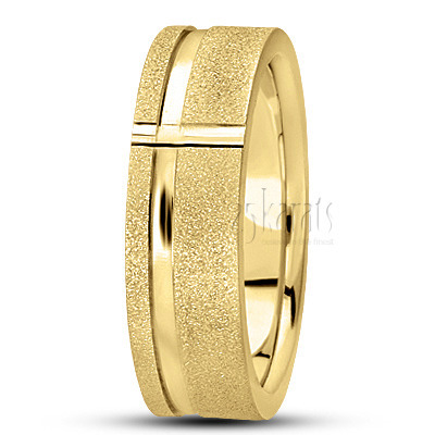 Stone Finish Diamond Carved Wedding Ring  - view 6 thumbnail