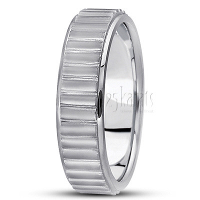 Striped Basic Design Wedding Band  - view 3 thumbnail