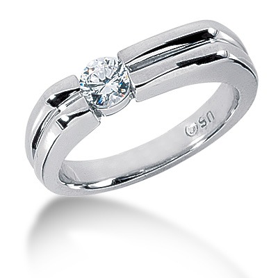 0.50 ct. Round Cut Bar Set Solitaire Diamond Men's Ring - view 1