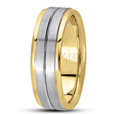 Chic Matte Carved Design Wedding Band 