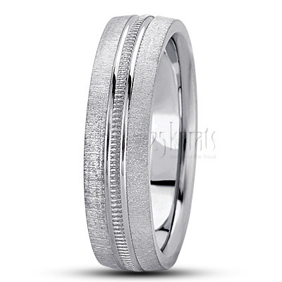 Exquisite Beaded Style Basic Designer Wedding Band  - main view thumbnail