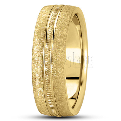 Exquisite Beaded Style Basic Designer Wedding Band  - view 4