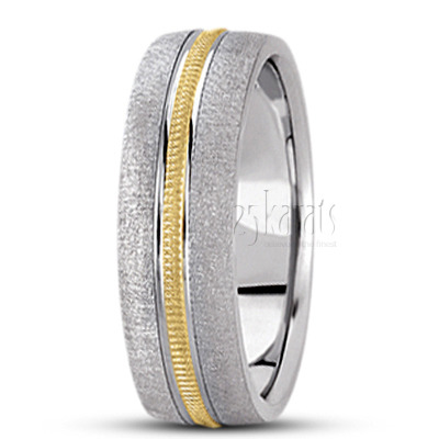 Exquisite Beaded Style Basic Designer Wedding Band  - view 5