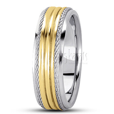 Classic Incised Diamond Carved Wedding Ring  - main view thumbnail