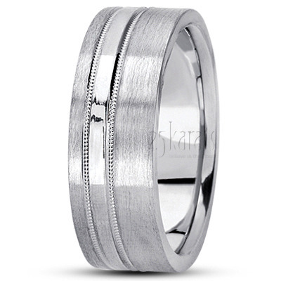 Bestseller Milgrain Diamond Carved Wedding Band  - view 4 thumbnail
