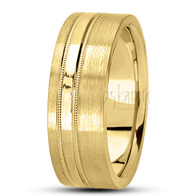Bestseller Milgrain Diamond Carved Wedding Band  - view 5 thumbnail