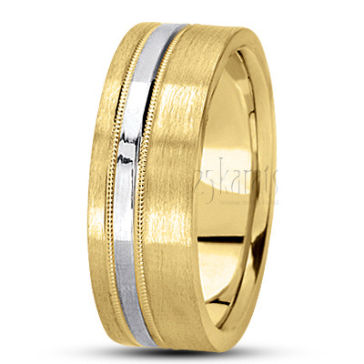 Bestseller Milgrain Diamond Carved Wedding Band  - view 6