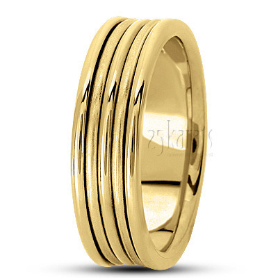 Elegant Grooved Basic Designer Wedding Ring  - view 3 thumbnail