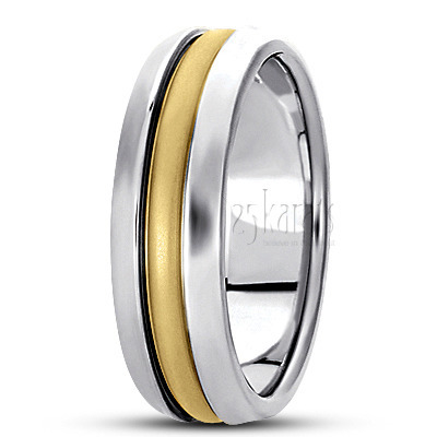Beveled Edge Basic Carved Wedding Band 