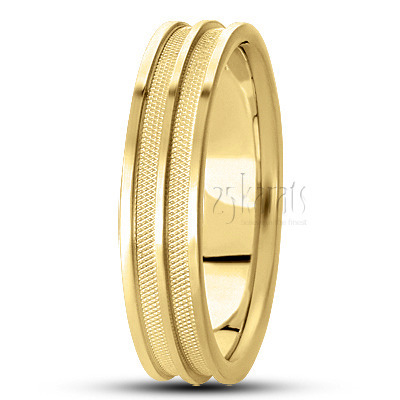 Attractive Beaded Carved Design Wedding Band  - view 2 thumbnail