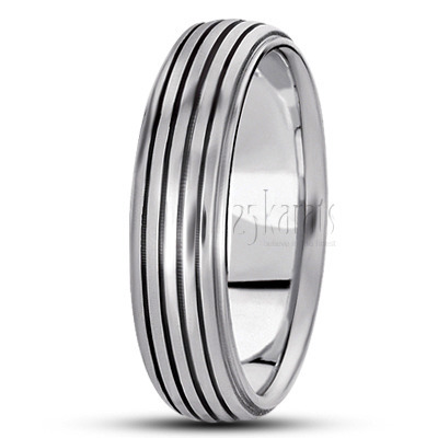Unique Incised Basic Designer Wedding Ring  - main view thumbnail