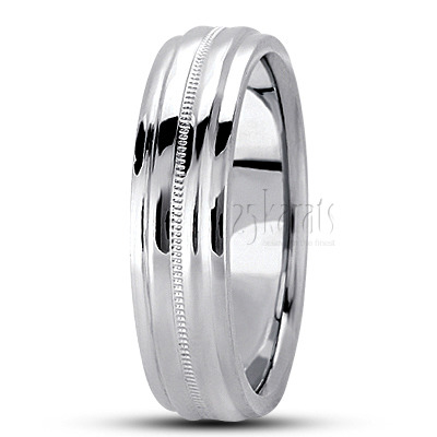 Extravagant Step Edge Basic Design Wedding Ring  - main view