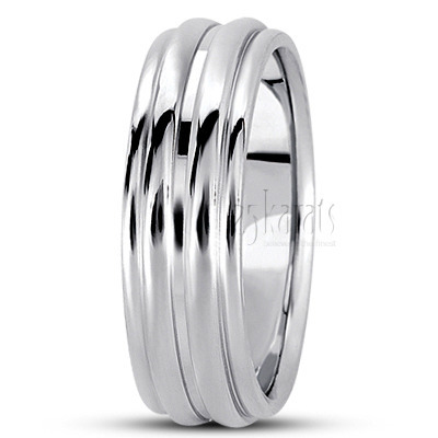 Classic Grooved Basic Carved Wedding Band  - view 4 thumbnail