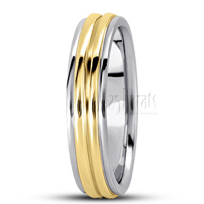 Classic Grooved Basic Carved Wedding Band  - view 5 thumbnail
