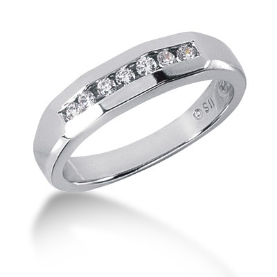 0.21 ct. Round Cut Channel Set Diamond Men Ring