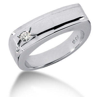 0.10 ct. Round Cut Solitaire Diamond Men Ring