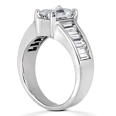 Straight Baguette Channel Set Diamond Engagement Ring (1.28 ct. tw.) thumbnail 3