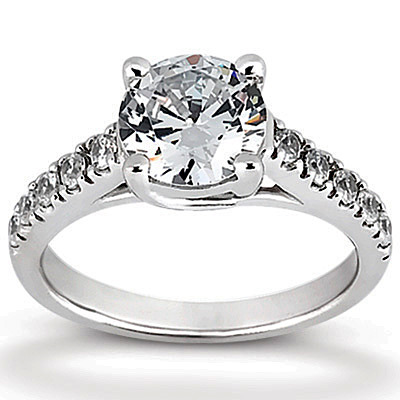 Round Cut Prong Set Diamond Engagement Ring - view 1