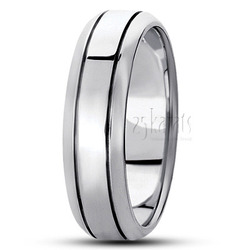 Sturdy Beveled Edge Diamond Carved Wedding Ring