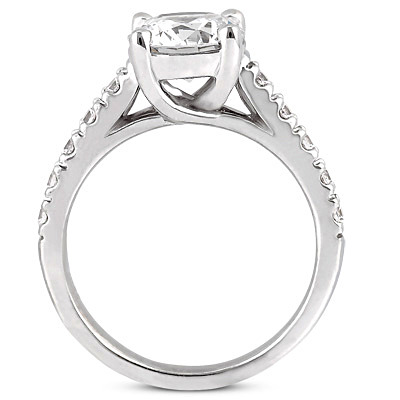 Round Cut Prong Set Diamond Engagement Ring - view 2