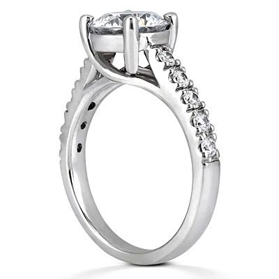 Round Cut Prong Set Diamond Engagement Ring - view 3