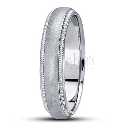 Round Milgrain Basic Designer Wedding Band - view 2 thumbnail
