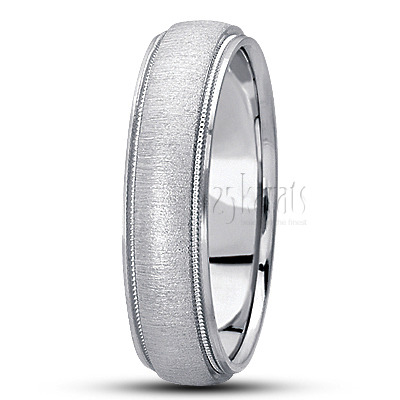 Round Milgrain Basic Designer Wedding Band - view 3