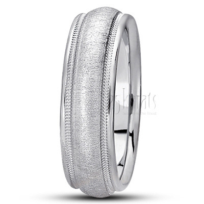 Round Milgrain Basic Designer Wedding Band - view 4 thumbnail