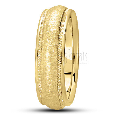 Round Milgrain Basic Designer Wedding Band - view 5