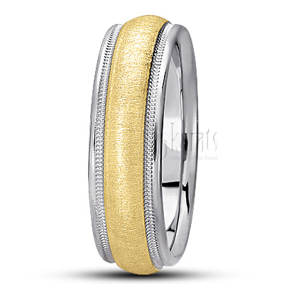 Round Milgrain Basic Designer Wedding Band - view 6