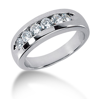 0.90 ct. Round Cut Channel Set Diamond Men's Ring thumbnail 1