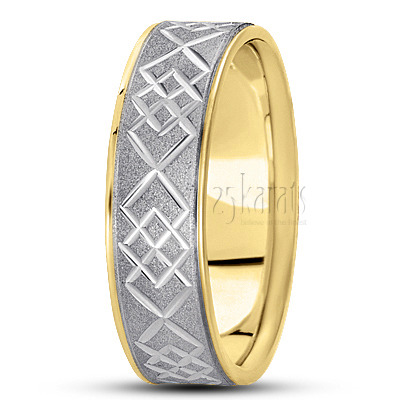 Exquisite Incised Carved Design Wedding Ring - view 4