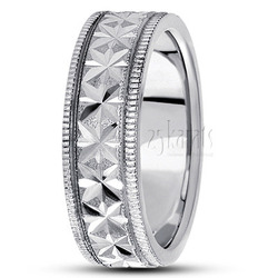 Elegant Star Design Diamond Carved Wedding Ring thumbnail 2
